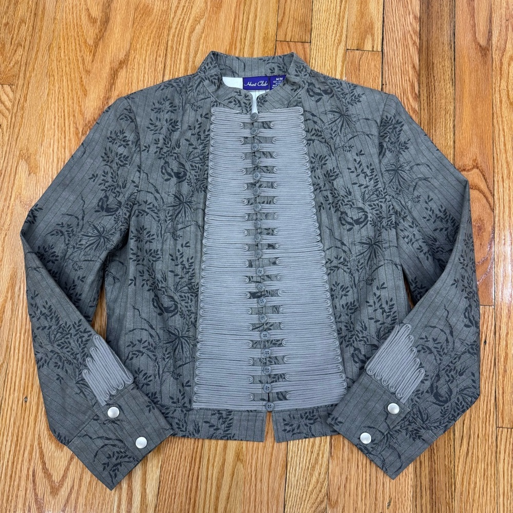 Vintage Hunt Club Gray Floral 90’s Button-Front Women's Jacket - Picture 3 of 14